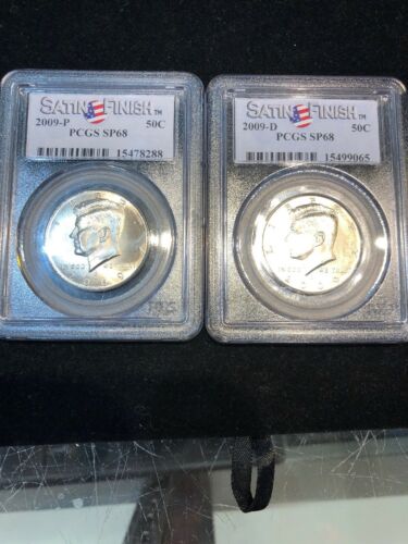 2009 P & D Kennedy Half Dollar 2 Coin Set 50c PCGS SP68 Satin Finish