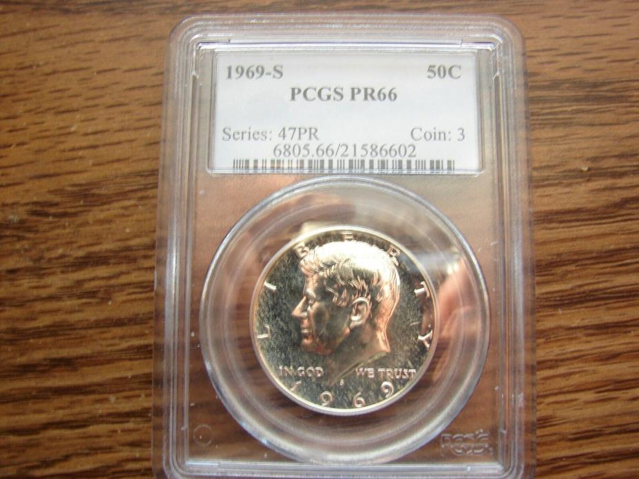 1969-S 40% KENNEDY 50C COIN CERT.PCGS PR66 MAKE OFFER!!
