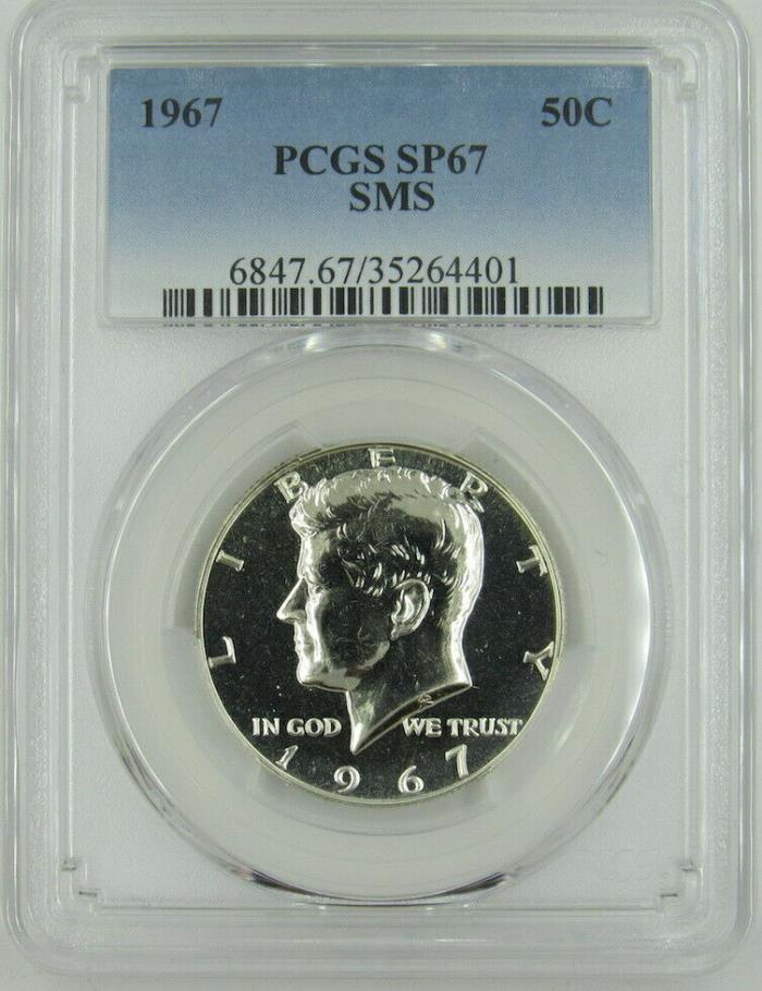 1967 SMS KENNEDY HALF DOLLAR PCGS SP67