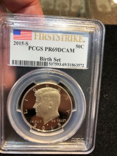 2015 S Proof Kennedy Half Dollar First Strike Birth Set PCGS PR69DCAM Tough Coin