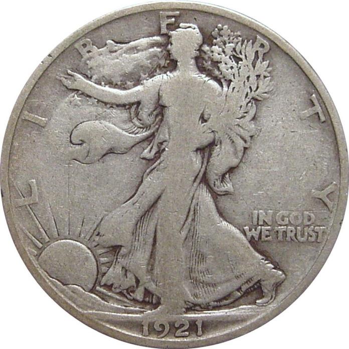 1921-S Walking Liberty Half Dollar--Very Good