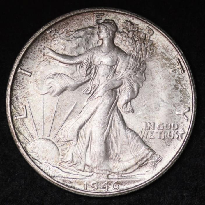 1946-S Walking Liberty Half Dollar CHOICE BU FREE SHIPPING E387 KEH