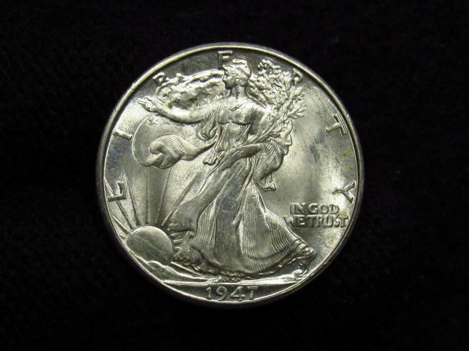 1947-D Liberty Walking Half Dollar NICE CHOICE BU+