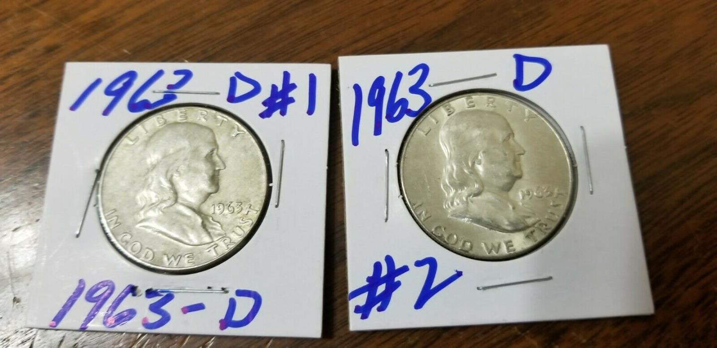 1963 D FRANKLIN HALF DOLLARS # 1 THRU # 2