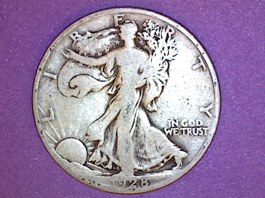 Walking Liberty Half Dollar - 1928 S - KM# 142 - 0.900 Silver - Large S
