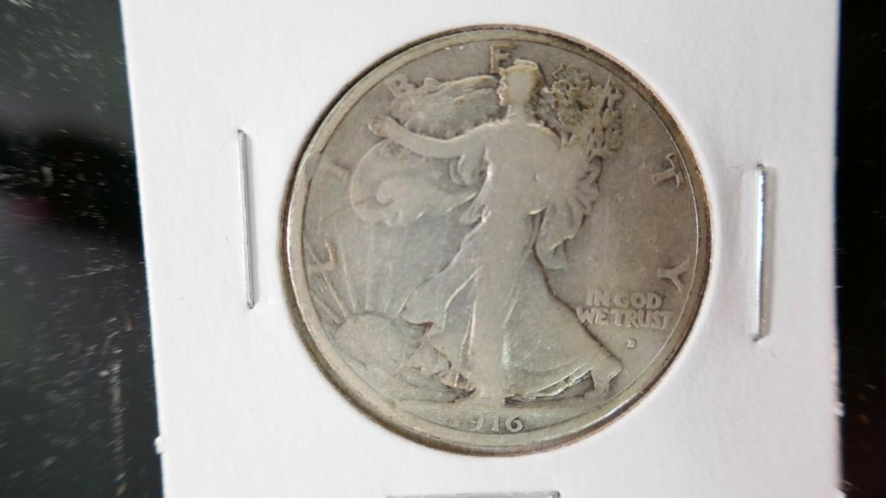 1916-D  50C Walking Liberty Half Dollar #962