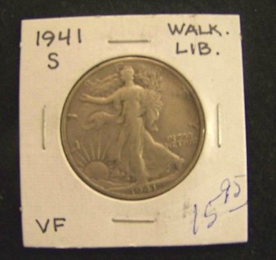 1941 S  Liberty Walking silver half dollar - VERY  FINE
