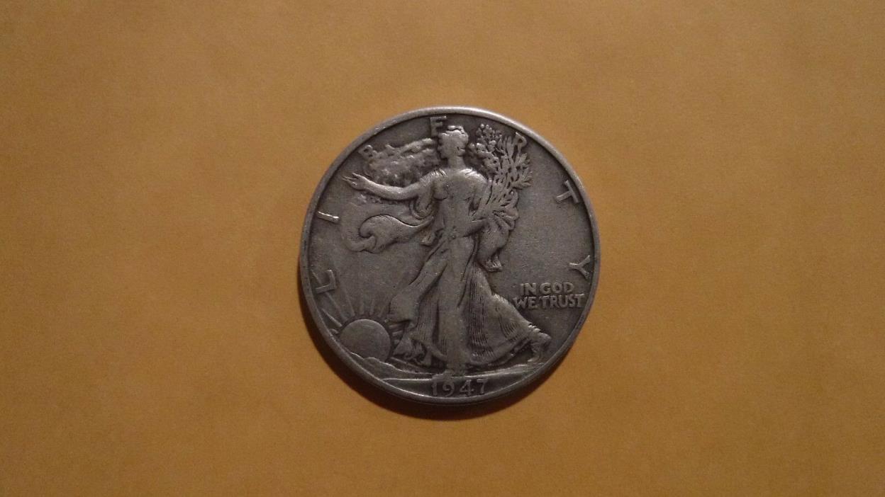 1947-D 50C Walking Liberty Half Dollar 90% Silver, Nice Older Coin!