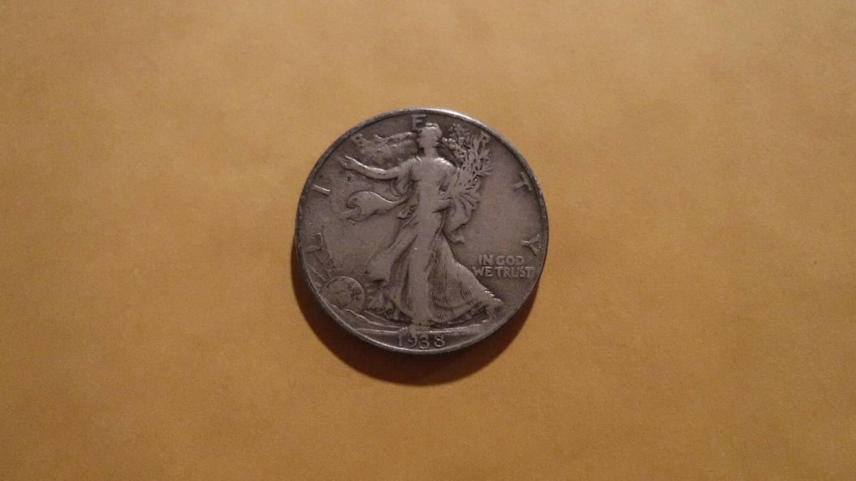 1938-P 50C Walking Liberty Half Dollar 90% Silver