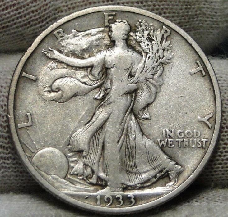 1933s walking liberty half dollar 50 Cents. Nice Coin, Free Shipping (7250)