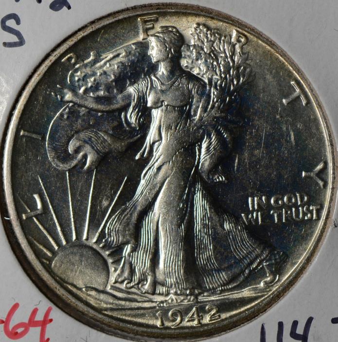 1943-S 50C Walking Liberty Half Dollar Mint State #145541