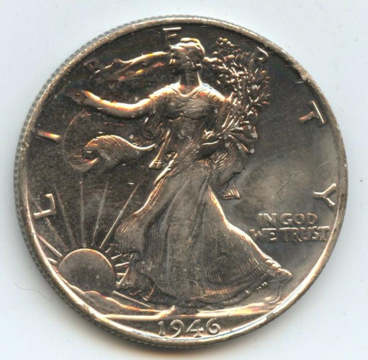 1946-S Walking Liberty 50C (#10413) Front is polished and looks like a proof.