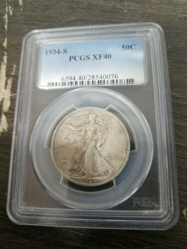 1934-S  WALKING LIBERTY SILVER HALF DOLLAR 50c *PCGS XF40 EXTREMELY FINE*