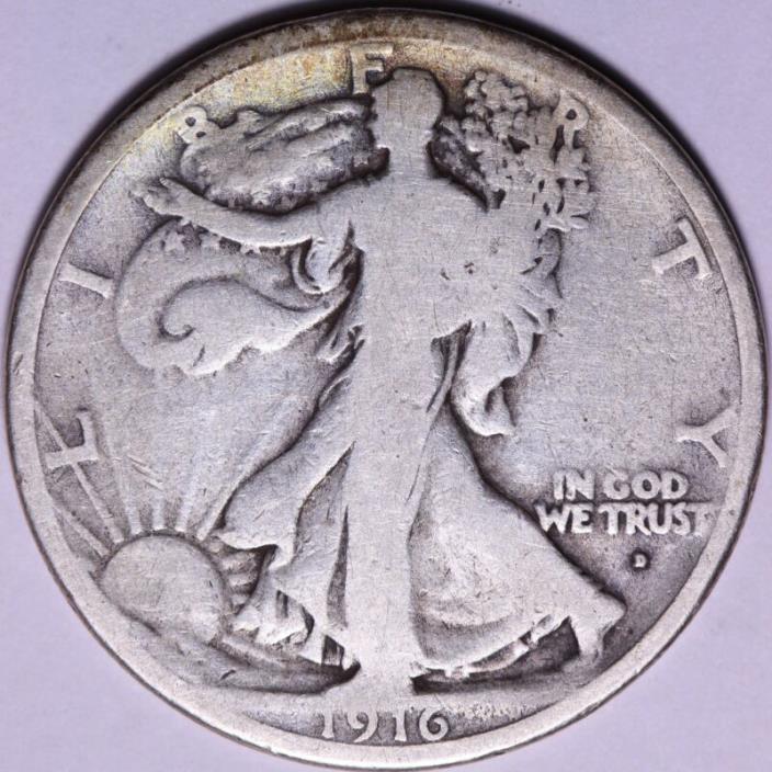 VG 1916-D Walking Liberty Half Dollar                J1KNH