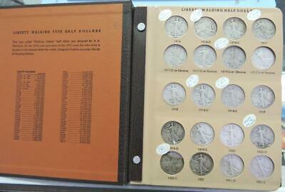 1916 to 1947 Liberty Walking Half Dollars Set in Dansco Album 66 Coins Full Set