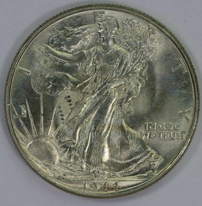 1944-P Silver Walking Half Dollar High Grade BU Lots of Luster Raw US Coin
