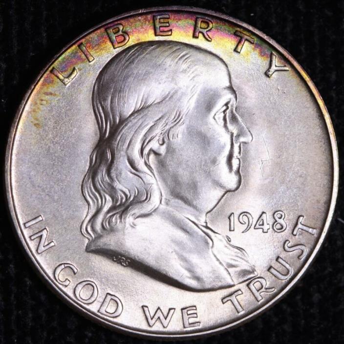 BU 1948-D Franklin Half Dollar W/ Nice Color      R9GCF
