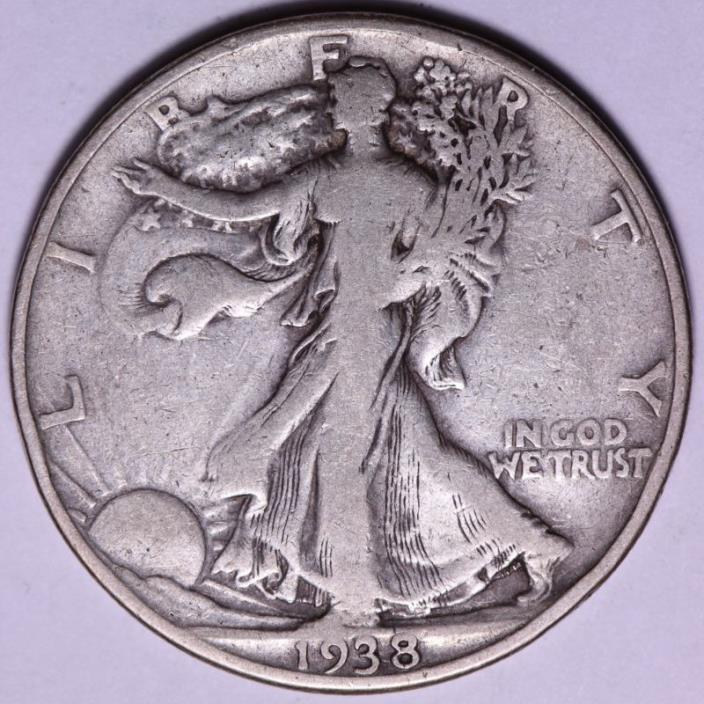 FINE 1938-D Walking Liberty Half Dollar                 J1REM