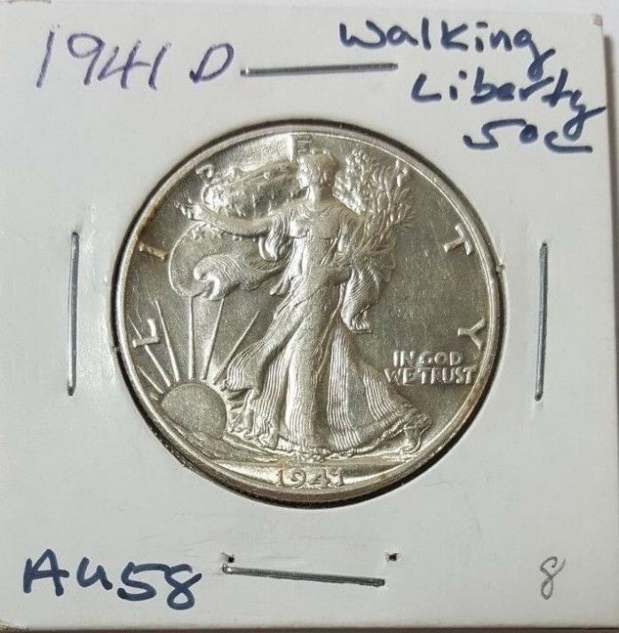 1941-D Walking Liberty Half Dollar - Really Nice Almost Uncirculated coin!