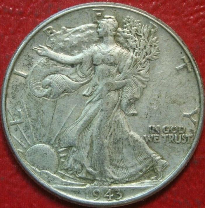 1943 Walking Liberty Half Dollar , XF  , 90% Silver US Coin