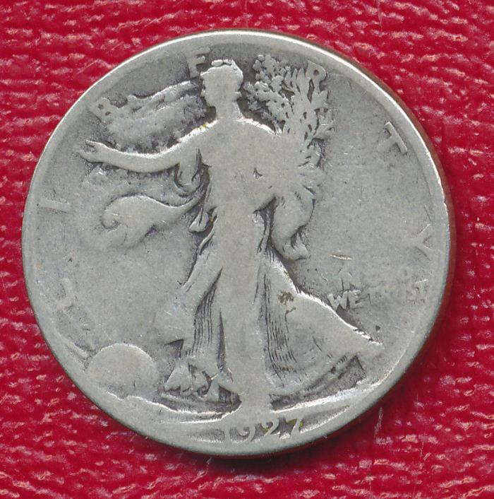 1927-S WALKING LIBERTY SILVER HALF DOLLAR **NICE COLLECTION ADD** FREE SHIPPING!