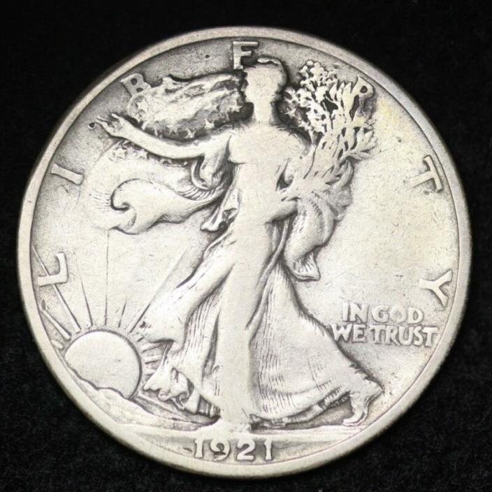 1921-S Walking Liberty Half Dollar CHOICE FINE FREE SHIPPING E371 KHK