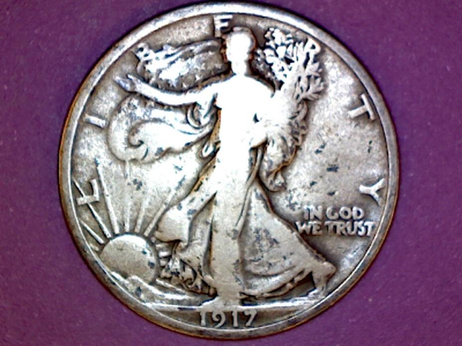 Walking Liberty Half Dollar - 1917 - KM# 142 - 0.900 Silver