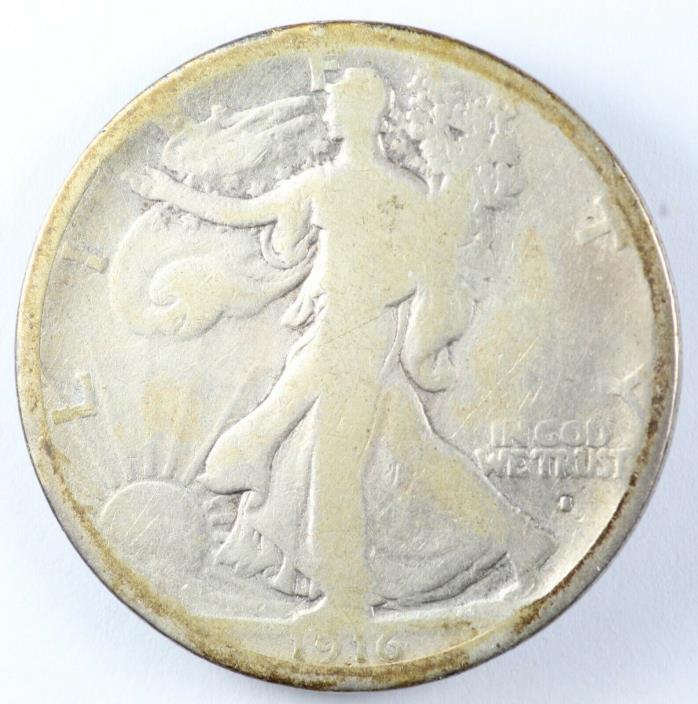 1916-S Walking Liberty Silver Half Dolalr 50C