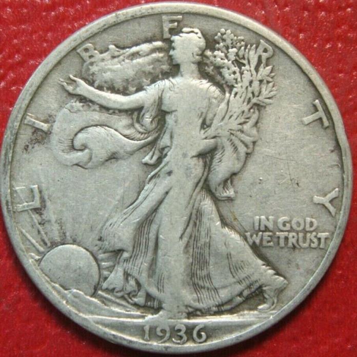 1936 Walking Liberty Half Dollar , VERY FINE  , 90% Silver US Coin