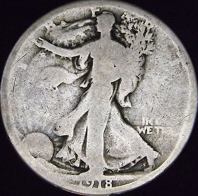 1918-S Good Walking Liberty Silver Half Dollar