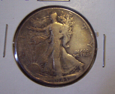 1943 WALKING LIBERTY HALF DOLLAR COIN  SILVER