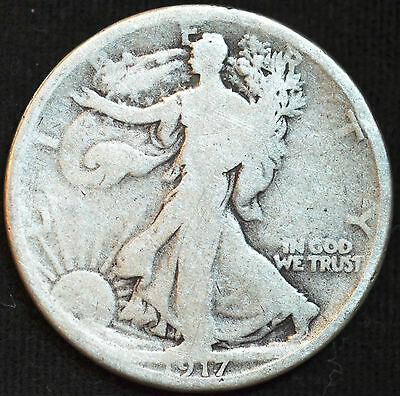 1917 P, Walking Liberty Half Dollar, Good Condition, Free Shipping in USA, C2198