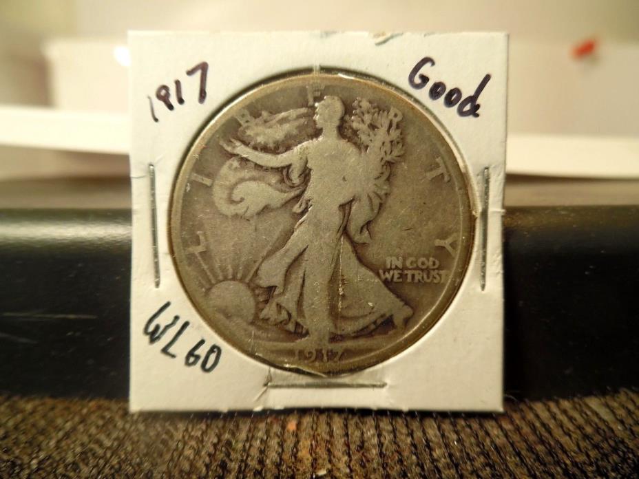 1917-P Walking Liberty 90% Silver Half Dollar 50c  #WL-60