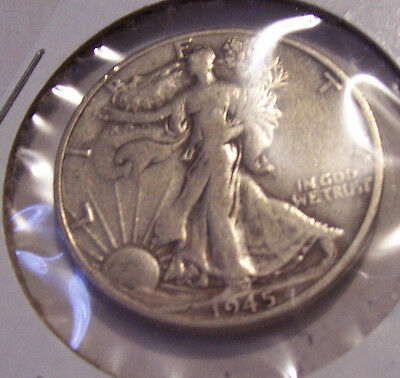 1945 D WALKING LIBERTY HALF DOLLAR COIN  SILVER