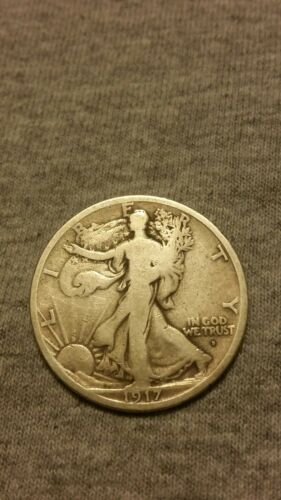 1917-D Obverse 50C Walking Liberty Half Dollar