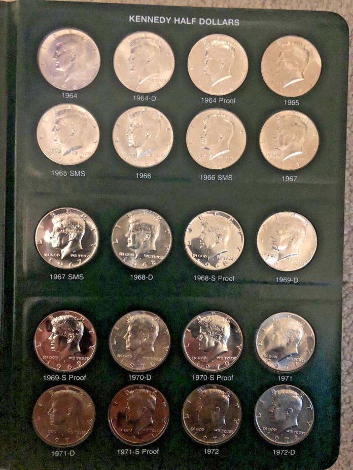 ALL BU PROOF SILVER KENNEDY HALF COLLECTION COMPLETE 1964-2016 PDS 178 DIFFERENT