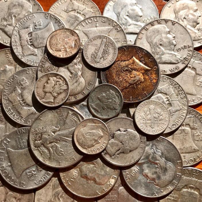 90% Junk Silver US Coins lot 1/2 oz. Standard Wt.-Pre 1965