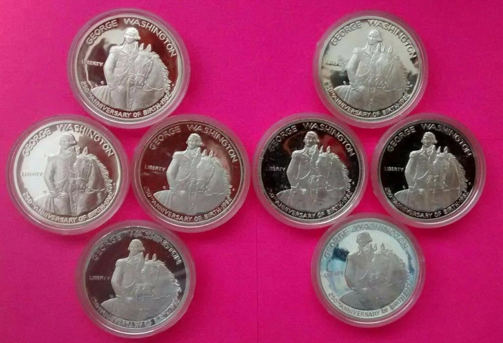 1982-S George Washington Silver Half Dollar Proof In Capsule  (Lot of 8 coins)