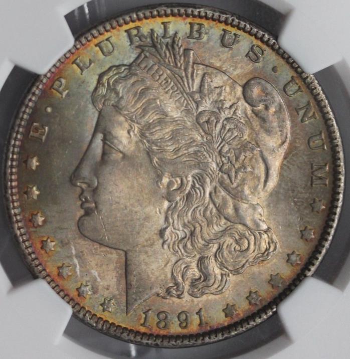 1891-P Morgan Silver Dollar NGC MS63 (toned)