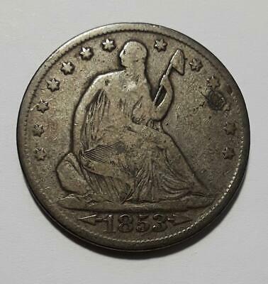 1853 with Arrows & Rays U.S. Silver Seated Half Dollar