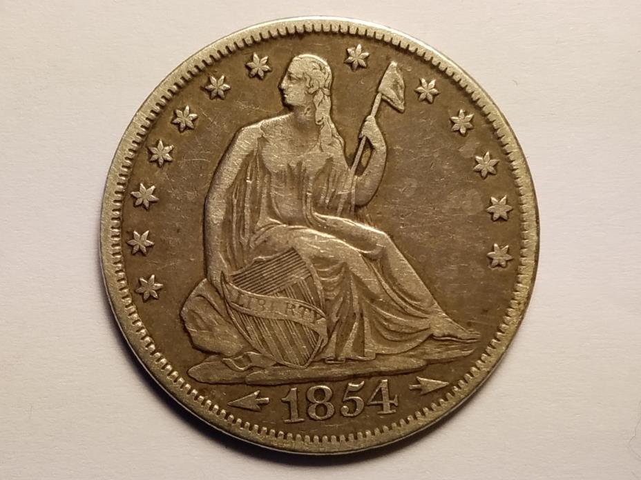 1854 seated 1/2 Dollar