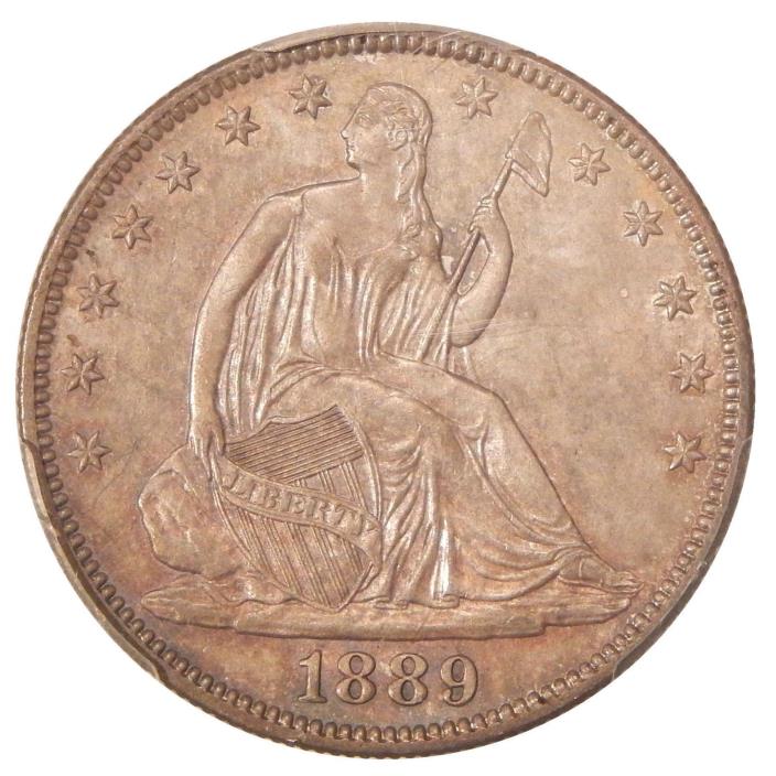 1889 50c PCGS MS-64 ~ LOW MINTAGE NEAR GEM SEATED LIBERTY HALF DOLLAR