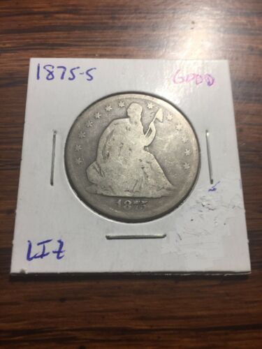 1875 S SEATED LIBERTY HALF DOLLAR