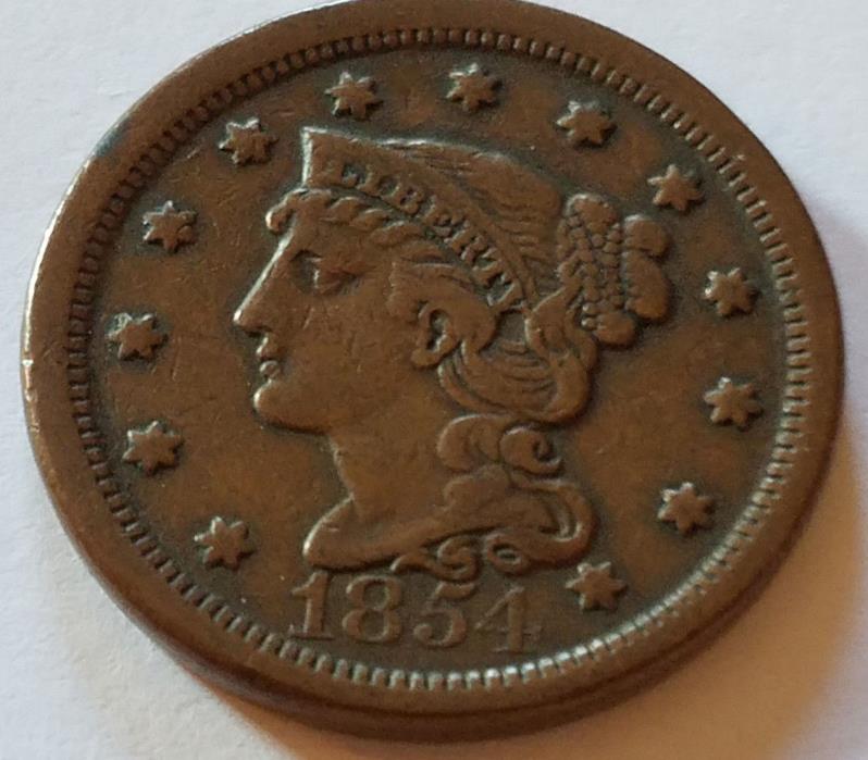 1854 LARGE CENT