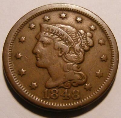 AWESOME 1848 Large Cent - Newcomb 33 - Nice Circulated Coin - Check It Out !!
