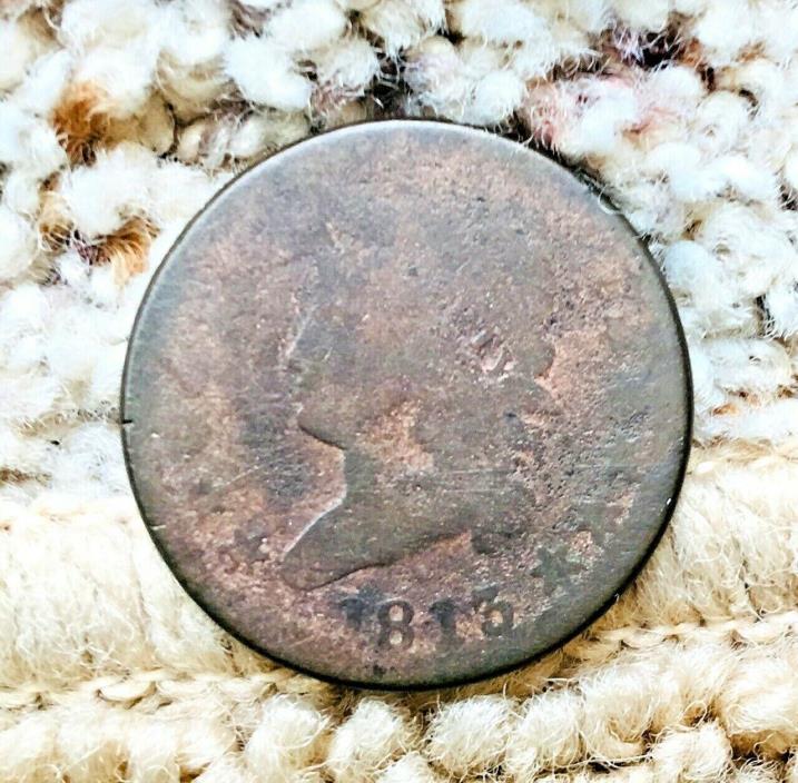 1813 Classic Head Large Cent-AG-G