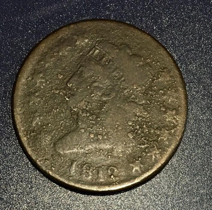 1812 Large Cent-Large Date-AG-G Overall with F details and some corrosion