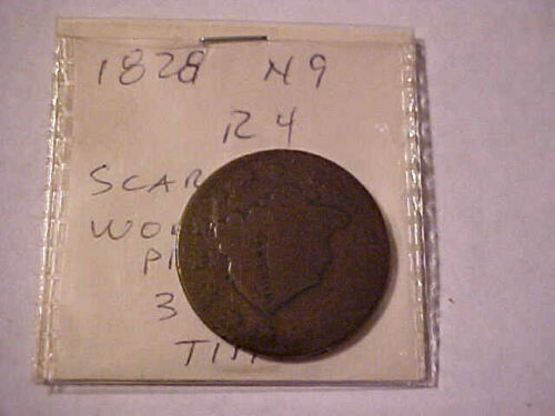 1828 Coronet Large Cent -- N-9 -- R4--- Circulated