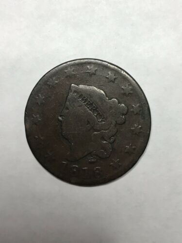 1818 Large Cent GOOD** Rotated Die
