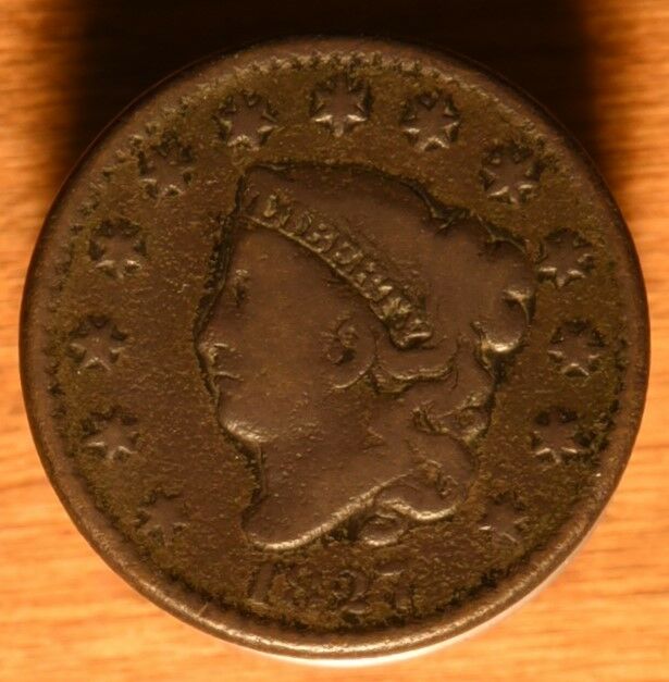 1827 US Coronet Large Cent Coin in Great shape!